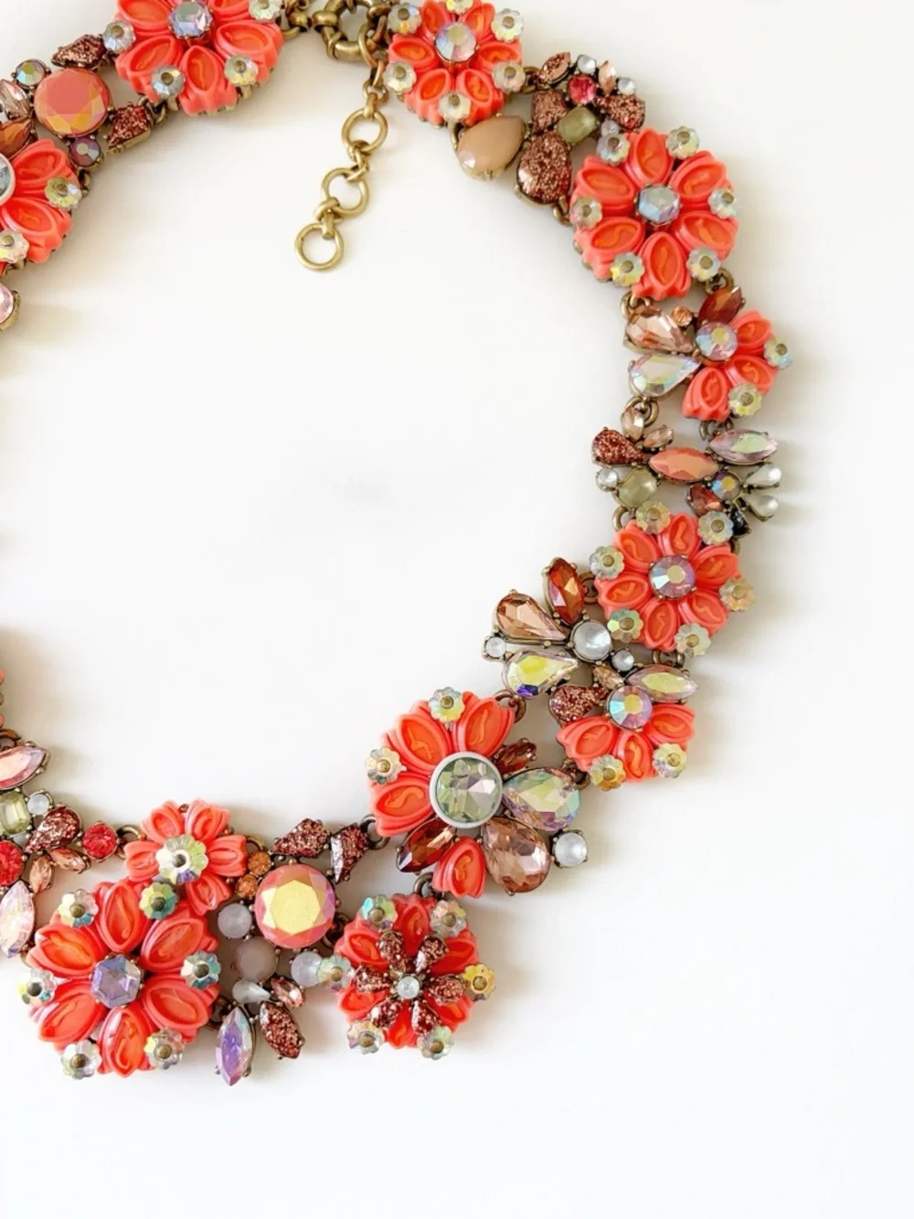 J. Crew Orange Cosmos Crystal Necklace
